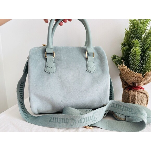 JUICY COUTURE LET IT SHINE SATCHEL BAG COOL BLUE Brand New With Tags - Picture 10 of 10